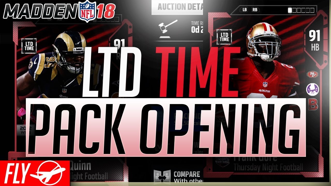 AWESOME WEEKEND LEAGUE REWARD PULL! LIMITED GORE & QUINN! MUT 18 PACK OPENING | Madden 18