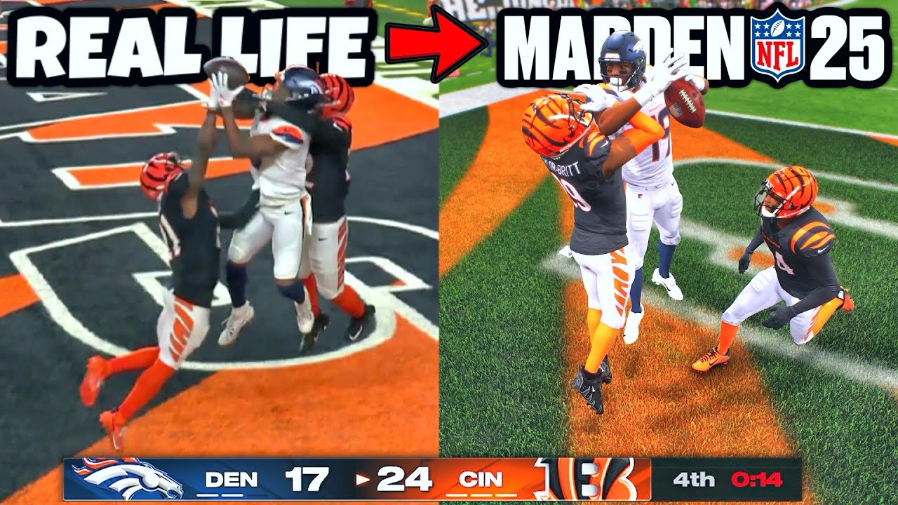 I Recreated TOP PLAYS From NFL Week 17 in Madden 25!