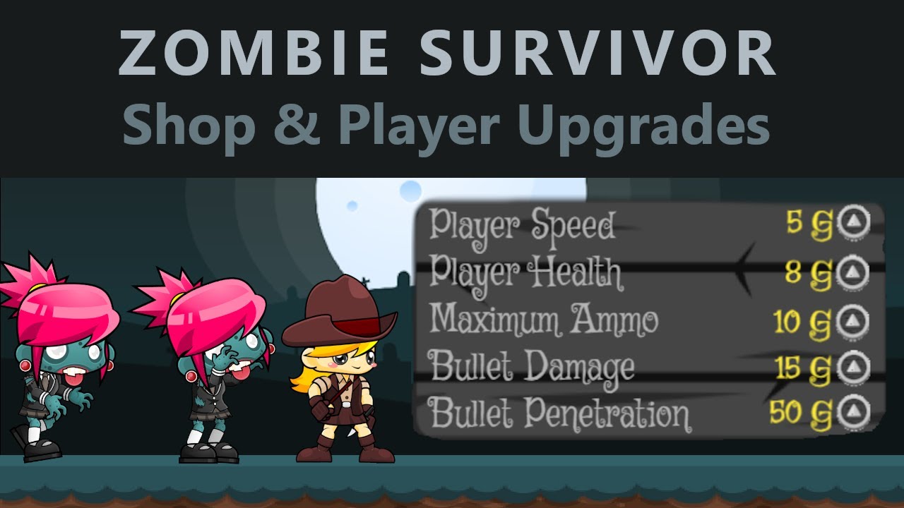 Scratch 3.0 Tutorial: Zombie Shooting Game | Shop and Player Upgrades | Part 11
