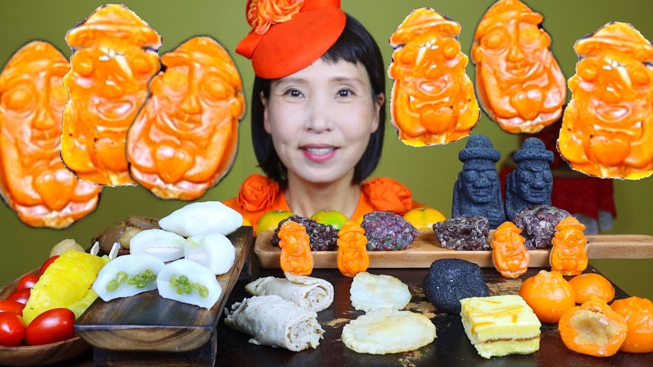 떡시리즈 제주도 떡 모음 年糕吃播 モッパン ASMR KOREA VEGETARIAN TRADITIONAL TTEOK MUKBANG