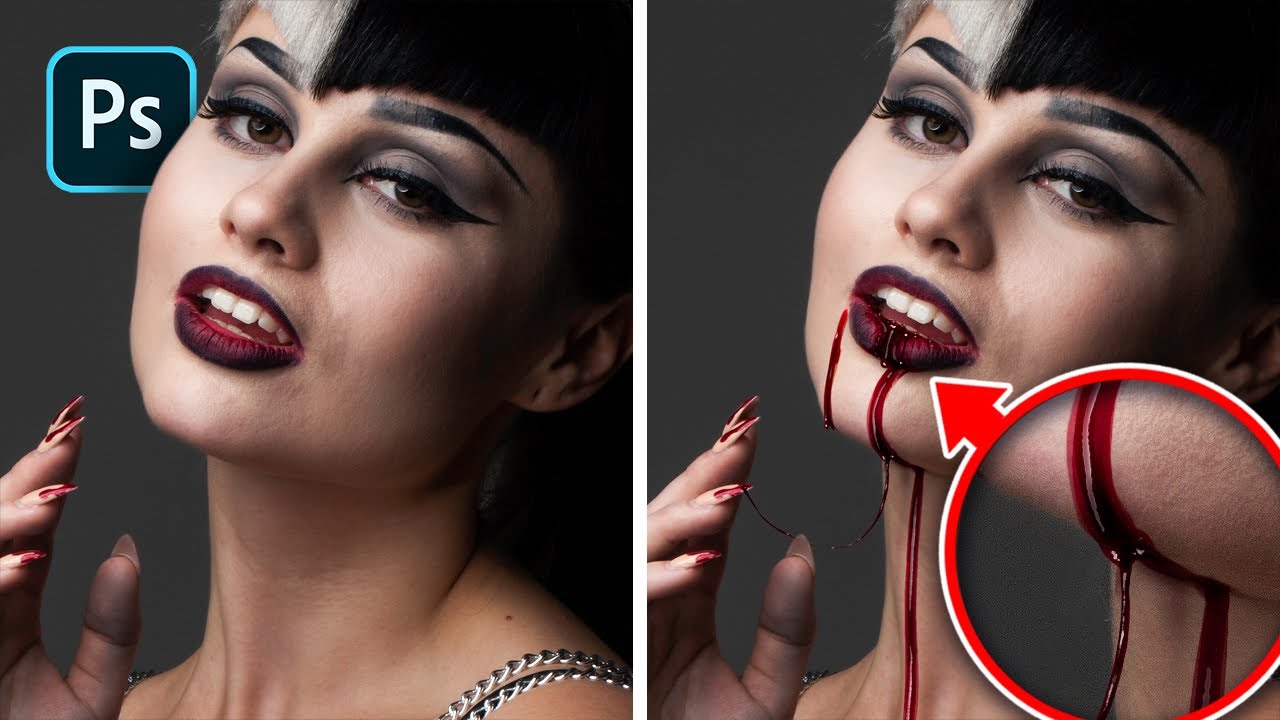 How to Paint TRULY Realistic BLOOD in Photoshop!