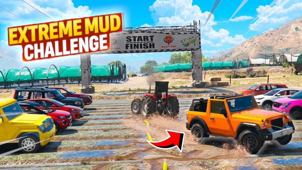 GTA 5 : Indian Cars vs Tractor Tug of War Challenge | GTA 5 MODS #gta5 #gtav #gta5hindi