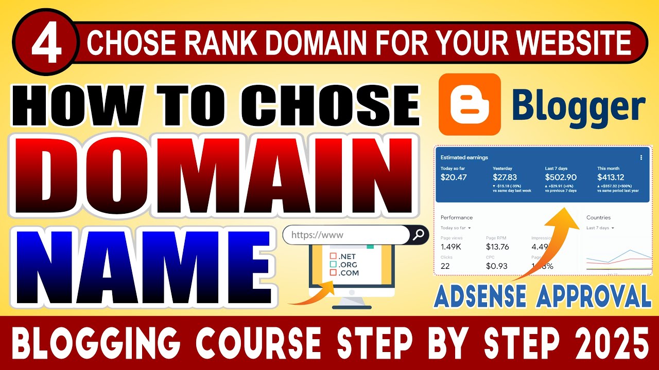 How to Choose Domain Name for Website 🔥Blogging for Beginners 🔥Full Blogger Course in Urdu in 2025
