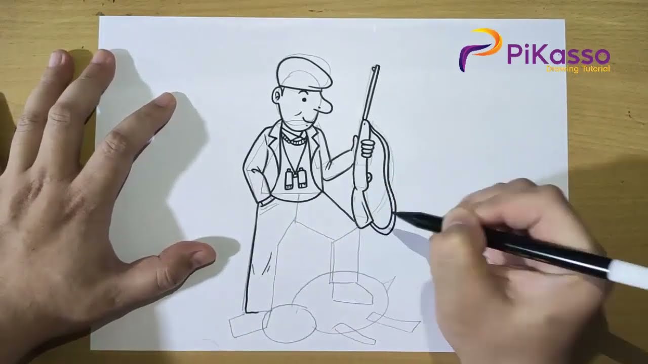 How to Draw a Modern Hunter Easy step by step