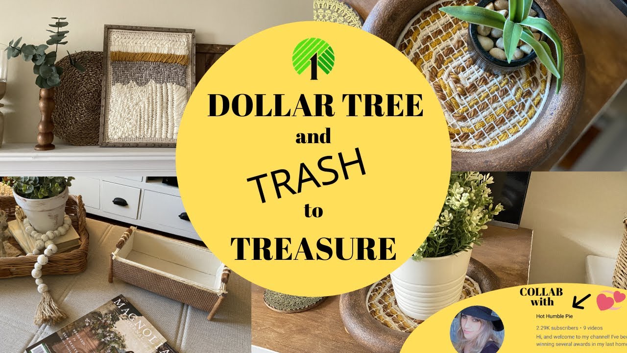 DOLLAR TREE AND TRASH TO TREASURE/COLLAB with HOT HUMBLE PIE 🙌💞