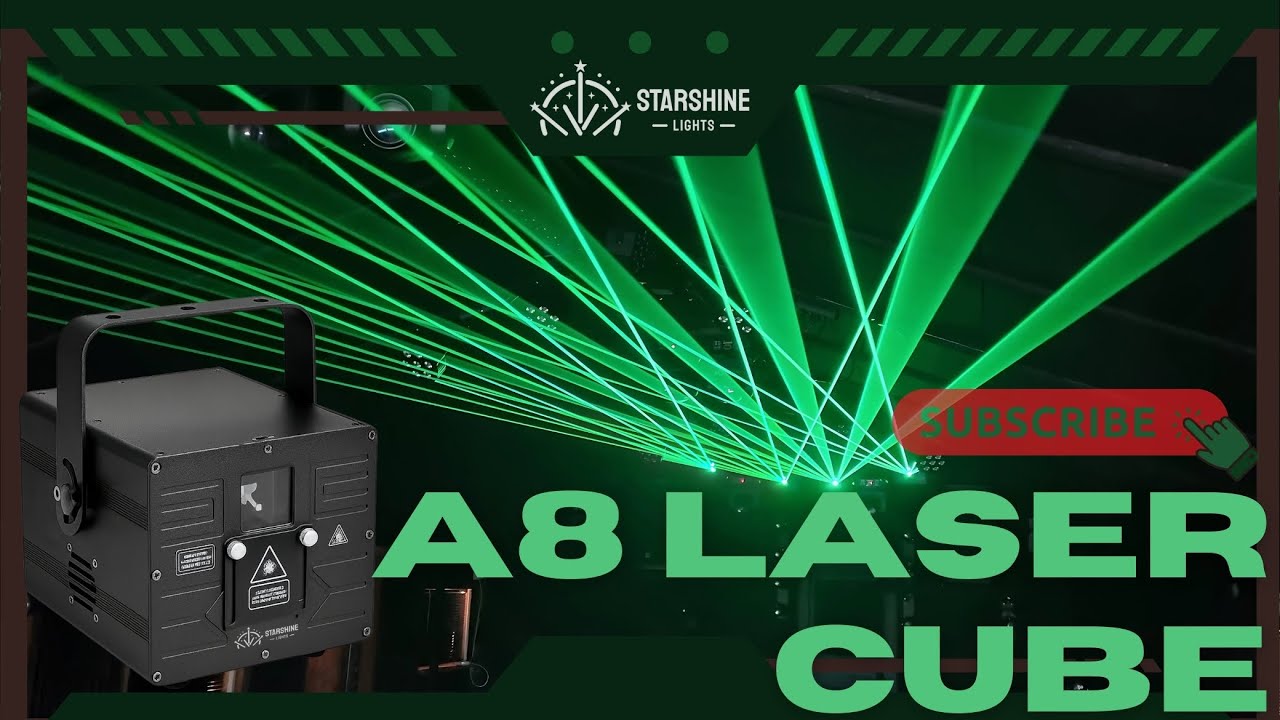 A8 Portable Lasers &mdash; Laser Cube RGB 8W Demo for Mobile DJ Lighting