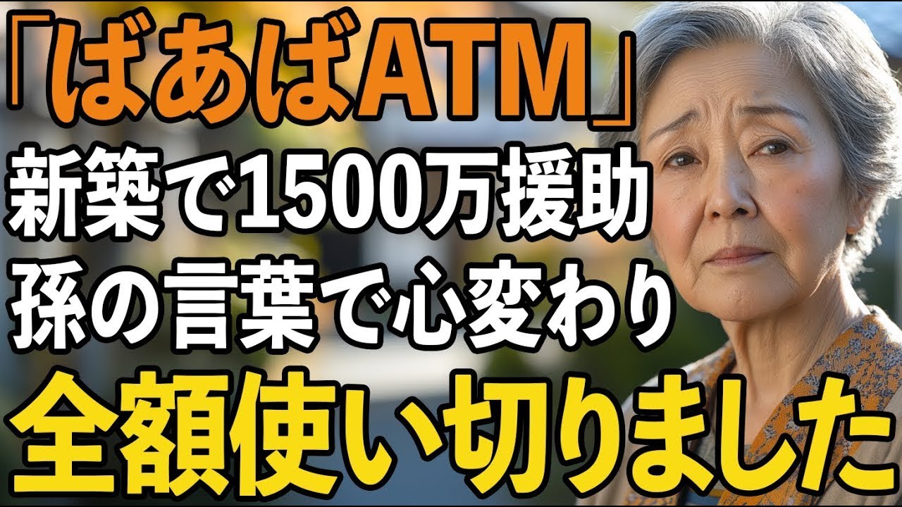 「ばあばATM」息子夫婦の新築費用1500万援助するつもりでいましたが、孫の一言で全財産使い切りました【60代以上の方へシニアライフ】