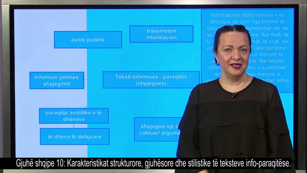 Gjuhë shqipe 10 - Karakteristikat strukturore, gjuhësore dhe stilistike të teksteve info-paraqitëse.