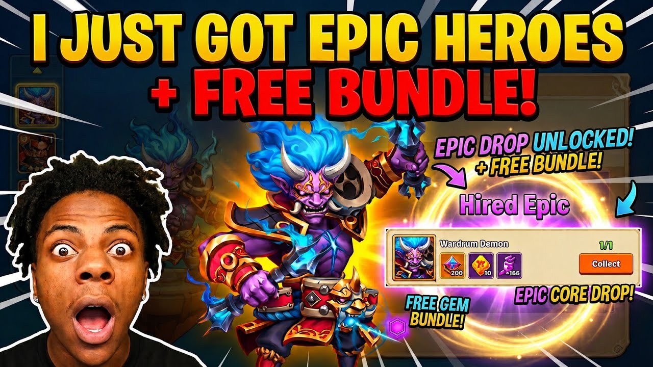 UNBELIEVABLE!!! I GOT AN EPIC HERO + FREE BUNDLE FROM GEM HIRING! 😱👹🔥