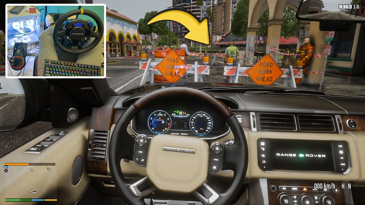 GTA 5 – Luxury Private Taxi Job with Range Rover Vogue | Realistic Steering Wheel Gameplay