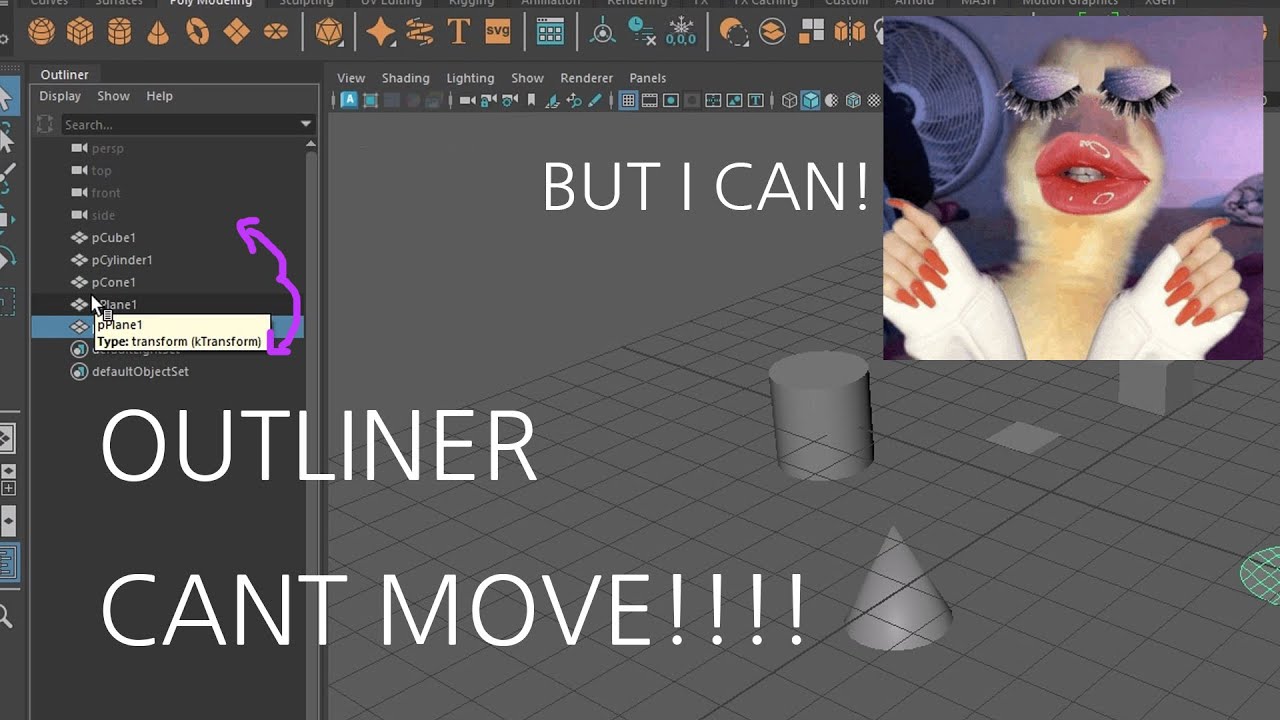 can't move objects in outliner / maya, 3dconnexion mouse