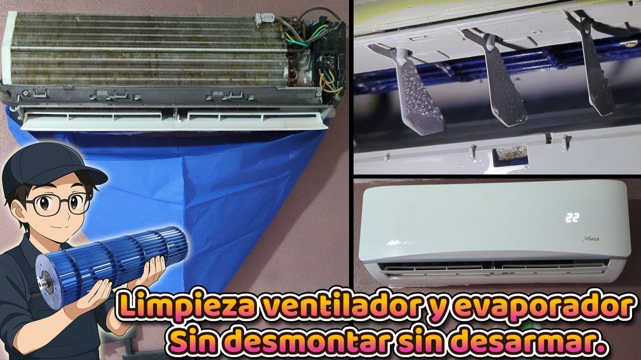 Mantenimiento a Minisplit Sin desmontar - Limpieza evaporador y turbina