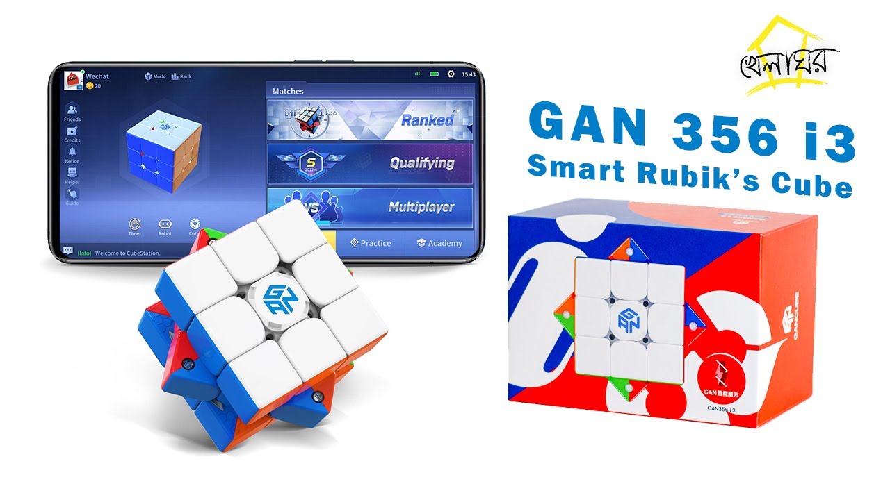 GAN 356 i3 review and BD price. Bluetooth Magnetic smart rubik's cube #khelaghor #rubikscube