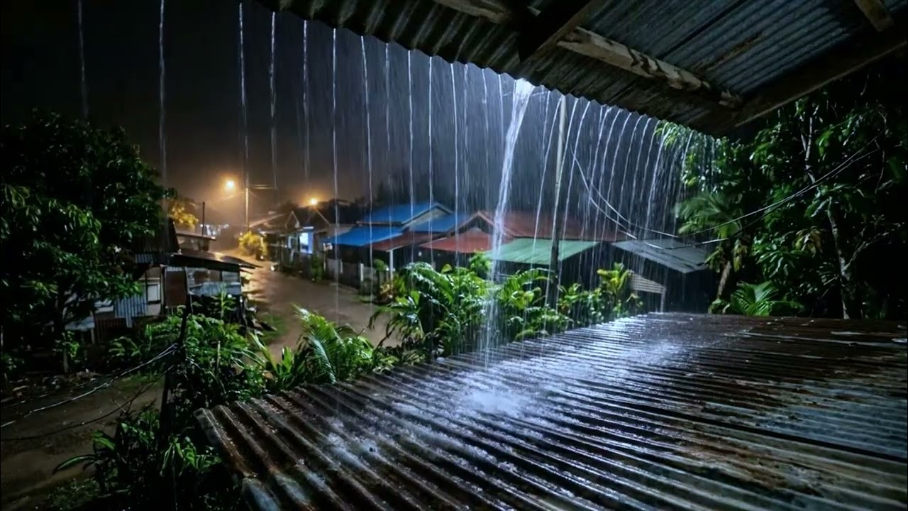 Heavy Rain And Thunder Sounds Make The Air Feel Cold | Rain Sounds For Sleeping
