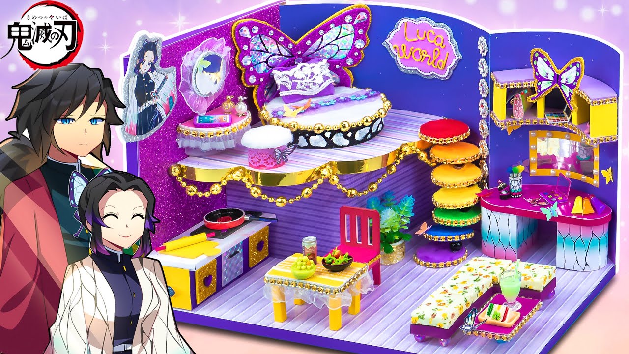 【鬼滅の刃】美しい 胡蝶しのぶの新しいミニチュアハウスを建てる 💖 しのぶと義勇の争い 💖 富岡はしのぶの古い家を壊した【鬼滅の刃漫画】💖 Demon Slayer House  #65