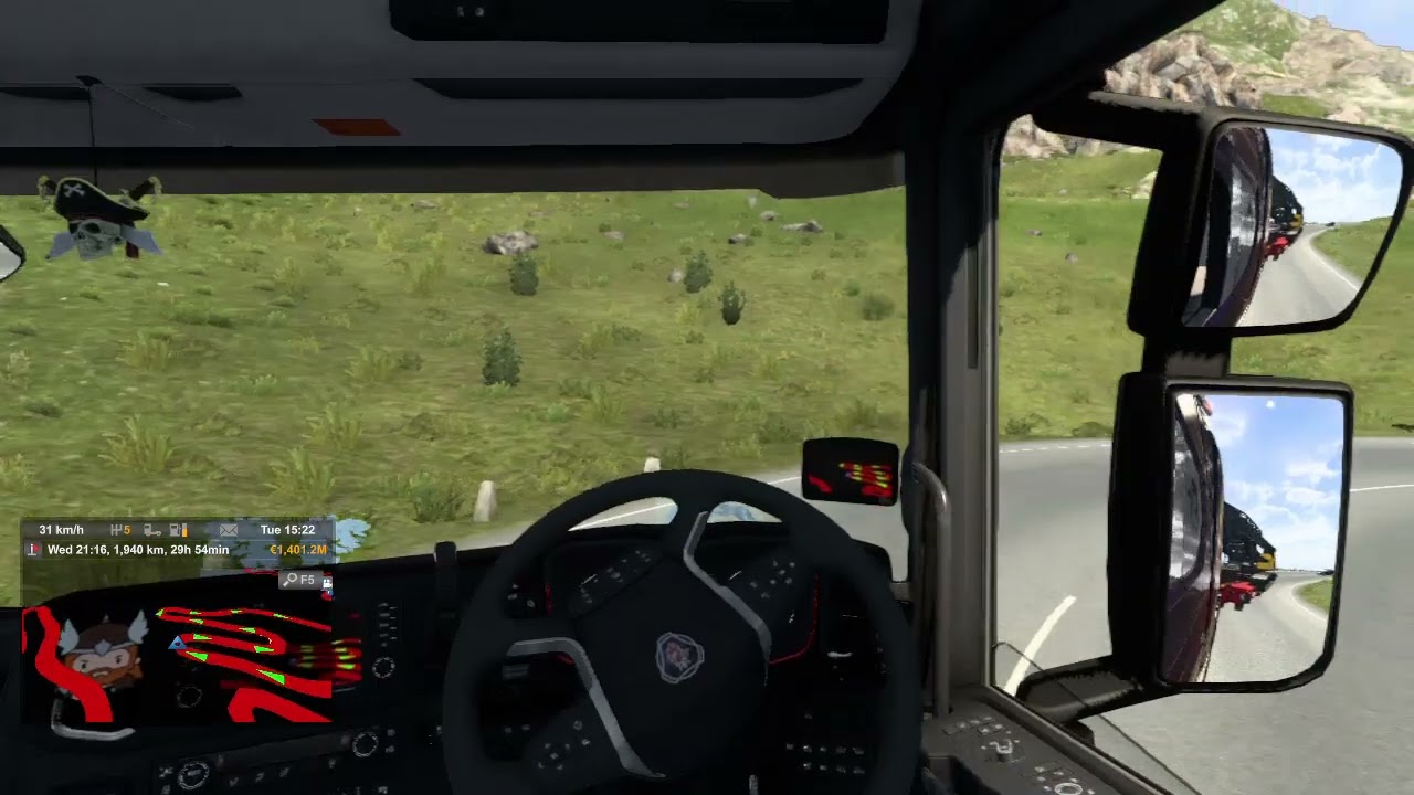 Euro Truck Simulator 2 jalan menanjak