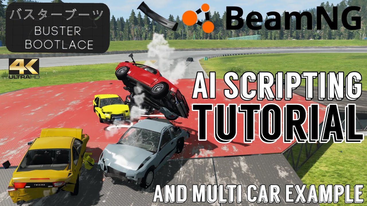 BeamNG Tutorial - How To Set AI Scripting For Laps & A 9 Car Example (4K60)