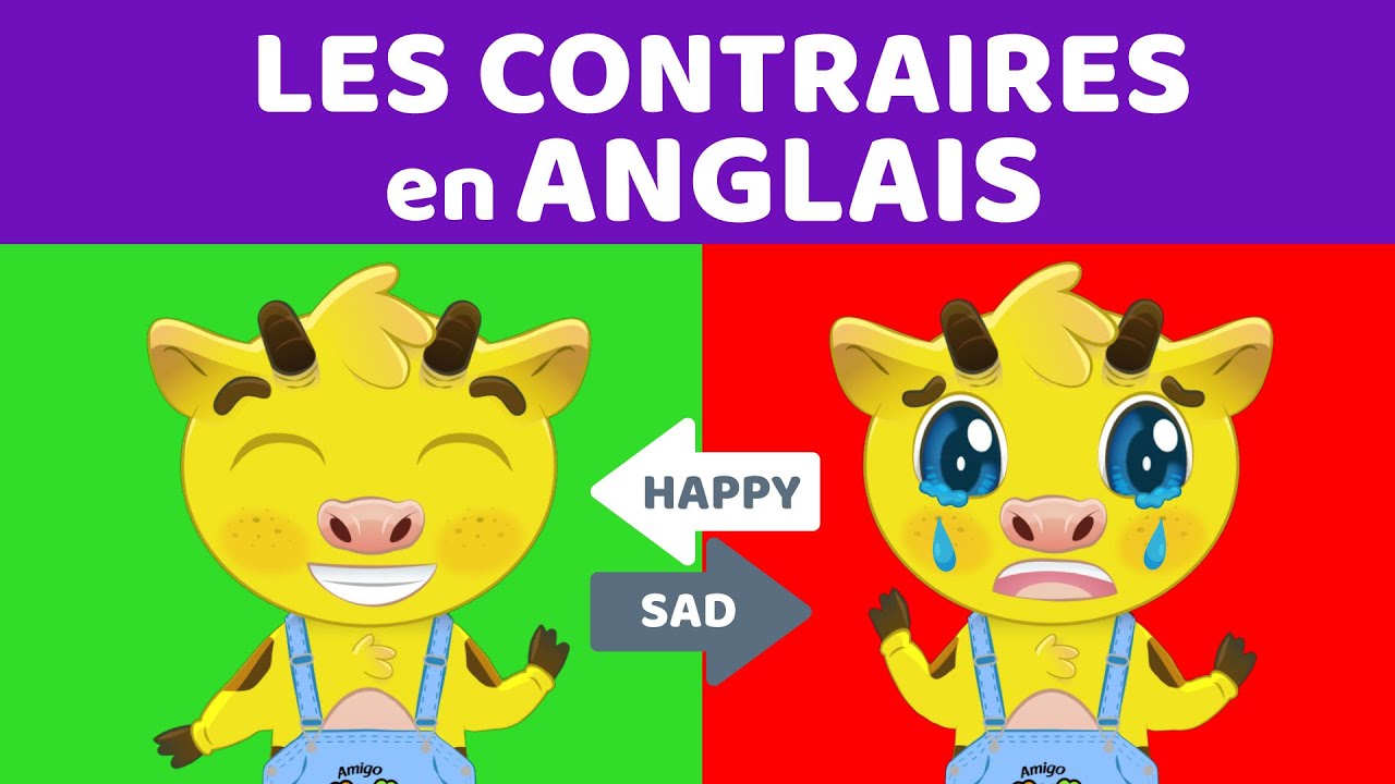 ANGLAIS POUR ENFANTS | CONTRAIRES EN ANGLAIS | LEÇON D'ANGLAIS POUR LES PETIT AVEC AMI MUMU