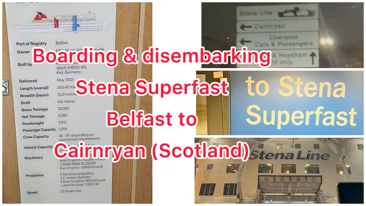 Stenaline Belfast to Cairnryan Boarding & disembarking #stenaline #belfast #lochryan #ayr #ferry 