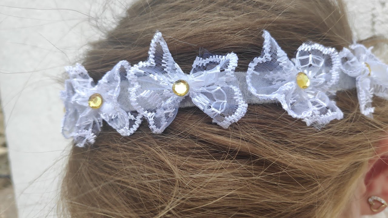 lace headband for girls, wedding, diy simple white