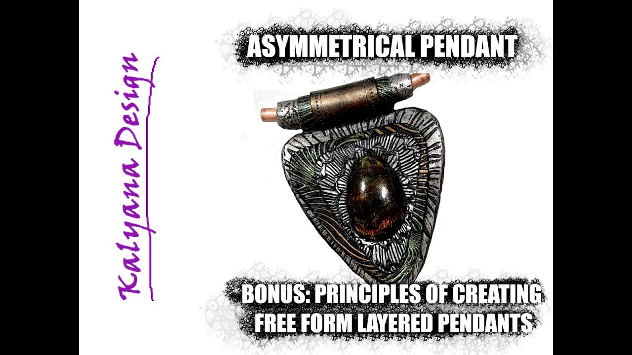 Creating an assymmetrical pendant - polymer clay tutorial