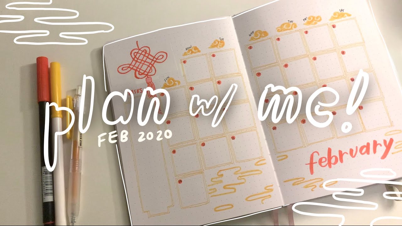 plan with me - february 2021 bullet journal setup 🧧