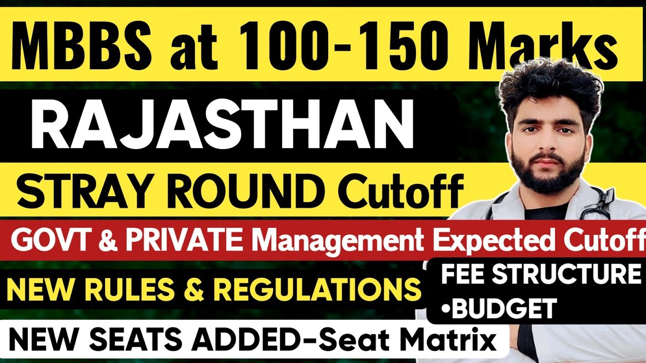 Rajasthan Neet 2025 Stray Round Counselling Expected Cutoff Govt & Private Colleges|Fee Structure 