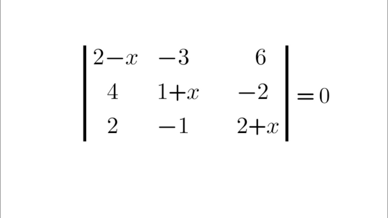 Determinantes con incógnitas. Ejercicio 2