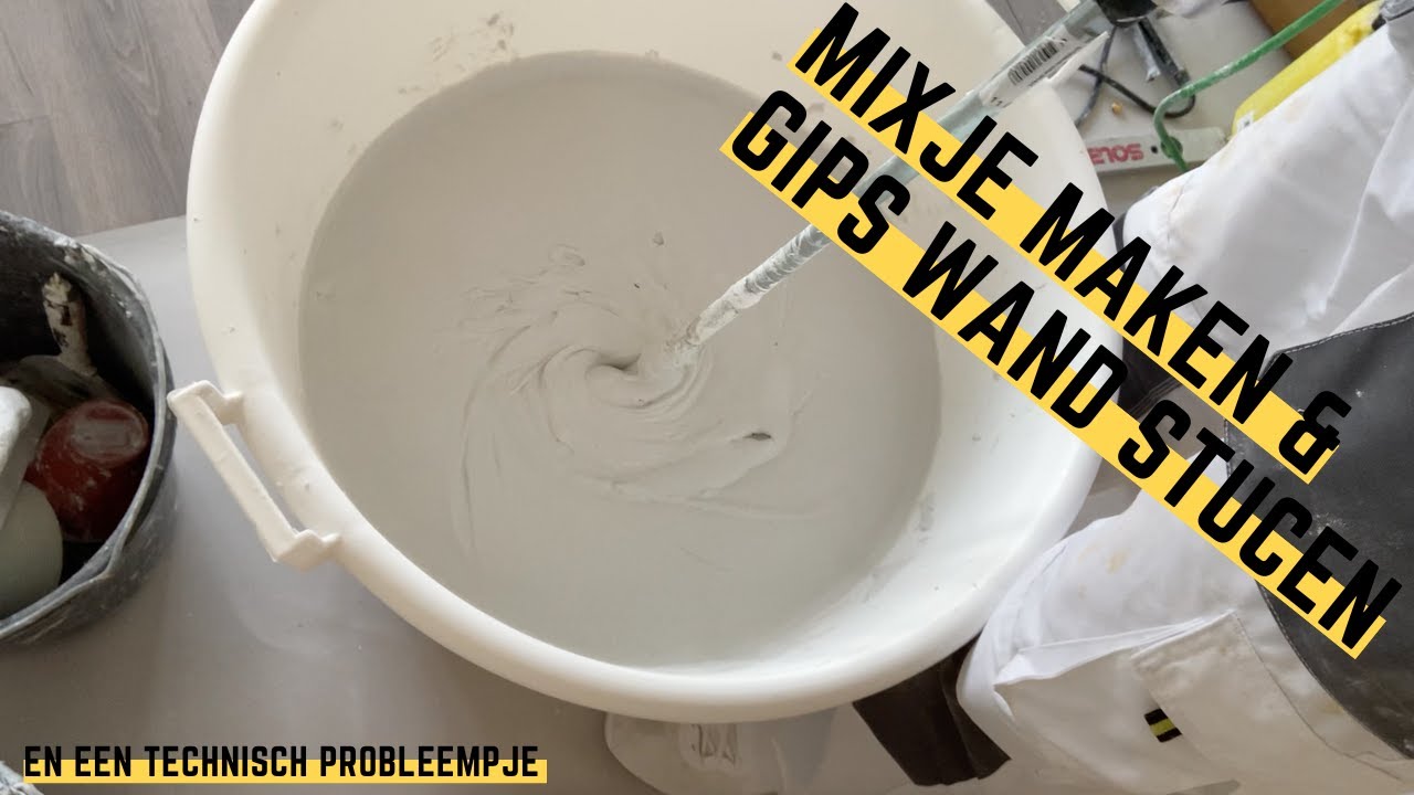 Mixje maken & Gips wand stucen, en een technisch probleem  |  Stucvlog #4