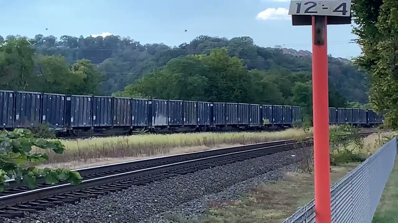 Eastbound empty trash train passes by sewickley pa