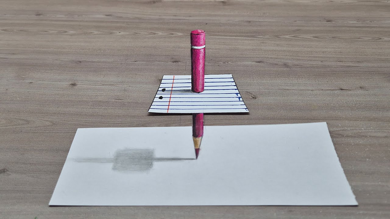 easy 3d drawing illusion on paper tutorial