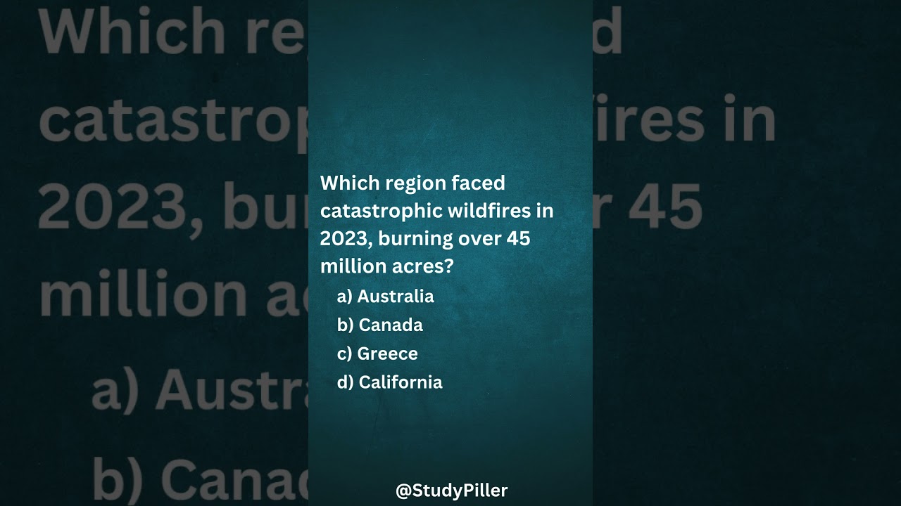 Which region faced catastrophic wildfires in 2023, burning over 45 million acres? #gk #gkquiz