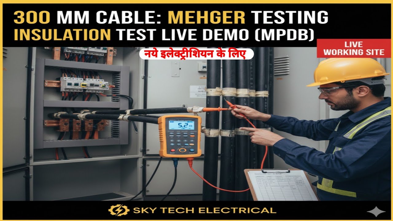 ⚡300mm Cable Insulation Resistance Test | Megger Reading kaise lete hain? Live Working