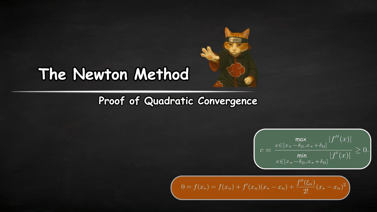 The Newton method -- Proof of Quadratic Convergence