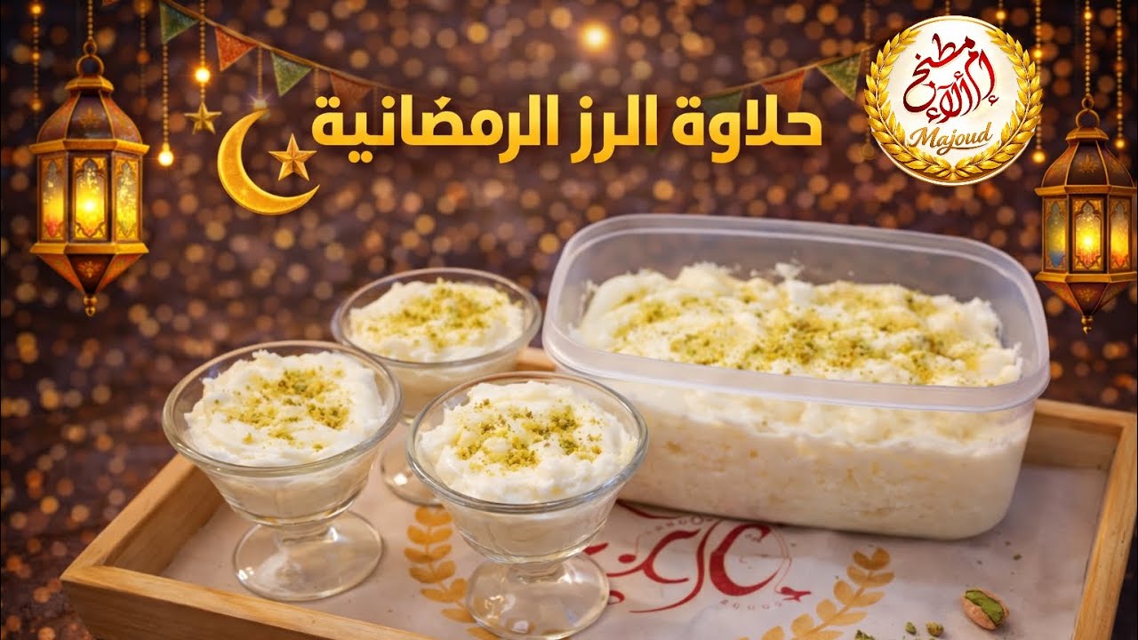 حلاوة الرز الرمضانية 🍚✨ | أسهل وألذ طريقة🌙❤️