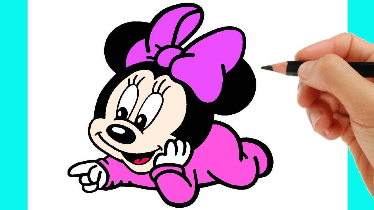 HOW TO DRAW BABY MINNIE MOUSE EASY - HOW TO DRAW MINNIE MOUSE