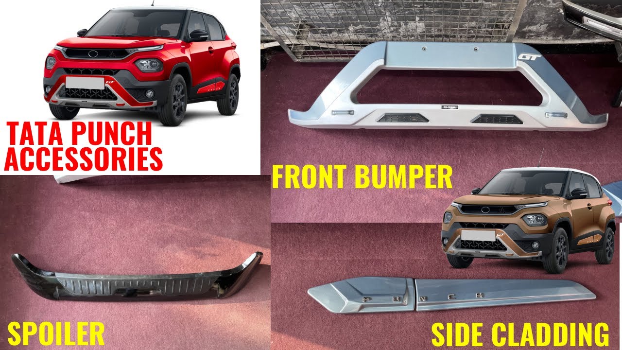 Tata Punch Accessories, ABS Bumper, Side Cladding, Rear Diffuser #punchaccessories 