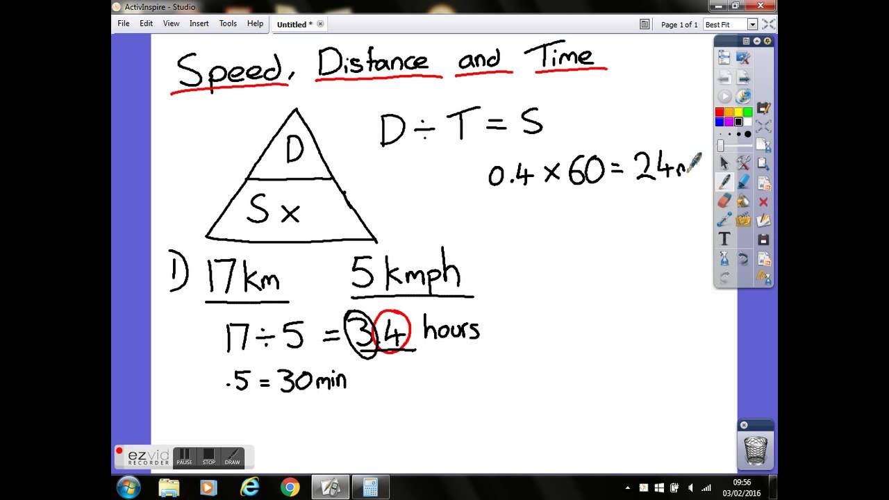 Speed, distance and time