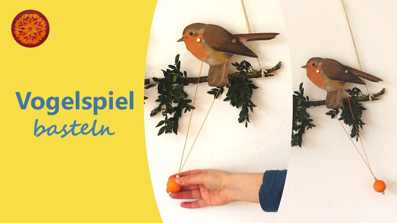 Zwei wippende VÖGEL - Spiel für Kinder basteln [aus Karton] I Waldorf Bastelei