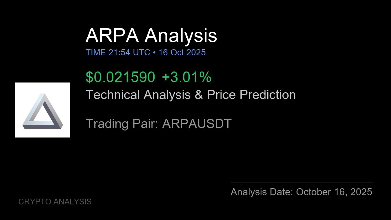 ARPA (ARPAUSDT) Technical Analysis - Price Prediction & Buy or Sell October 16, 2025