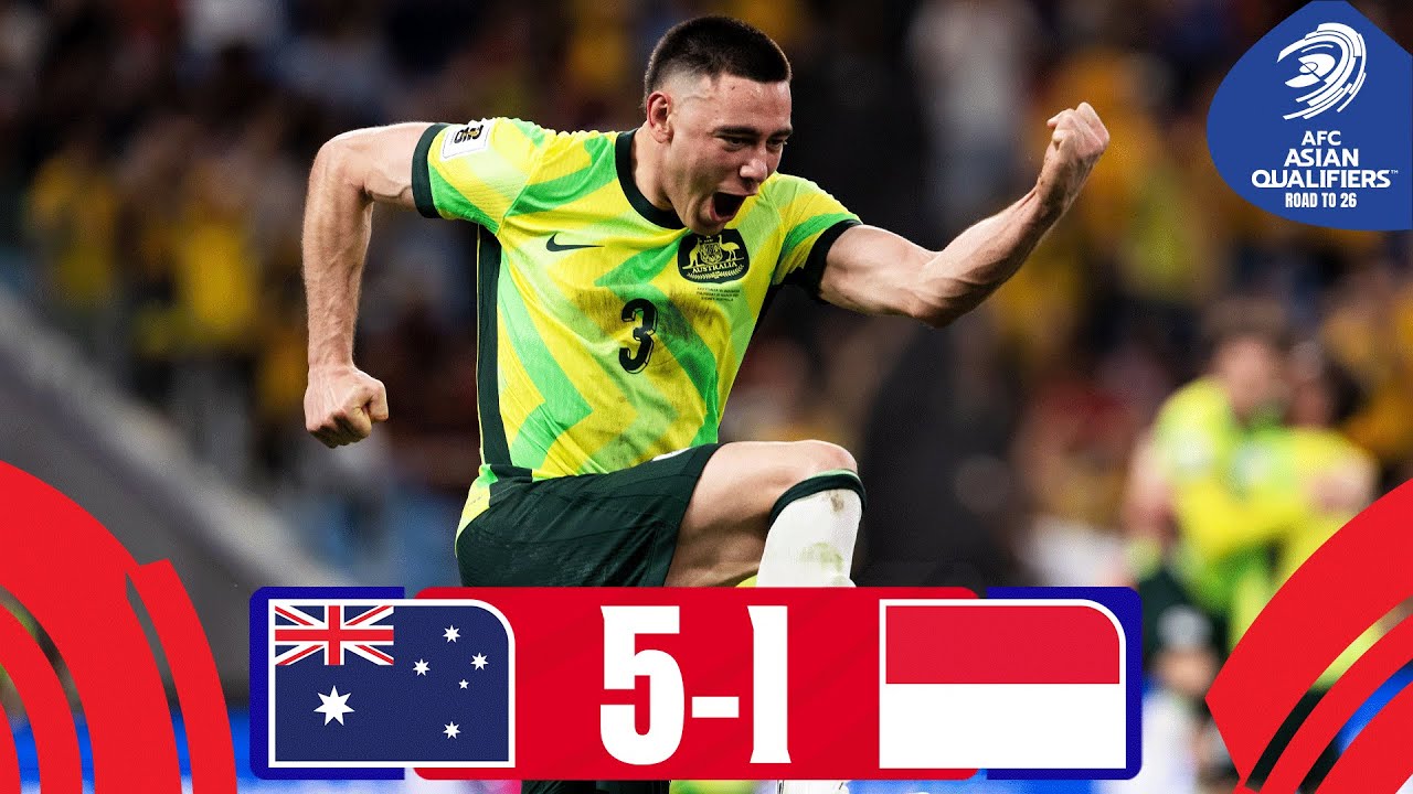 Indonesia miss, Socceroos punish! | Australia - Indonesia | Highlights #AsianQualifiers - Road To 26