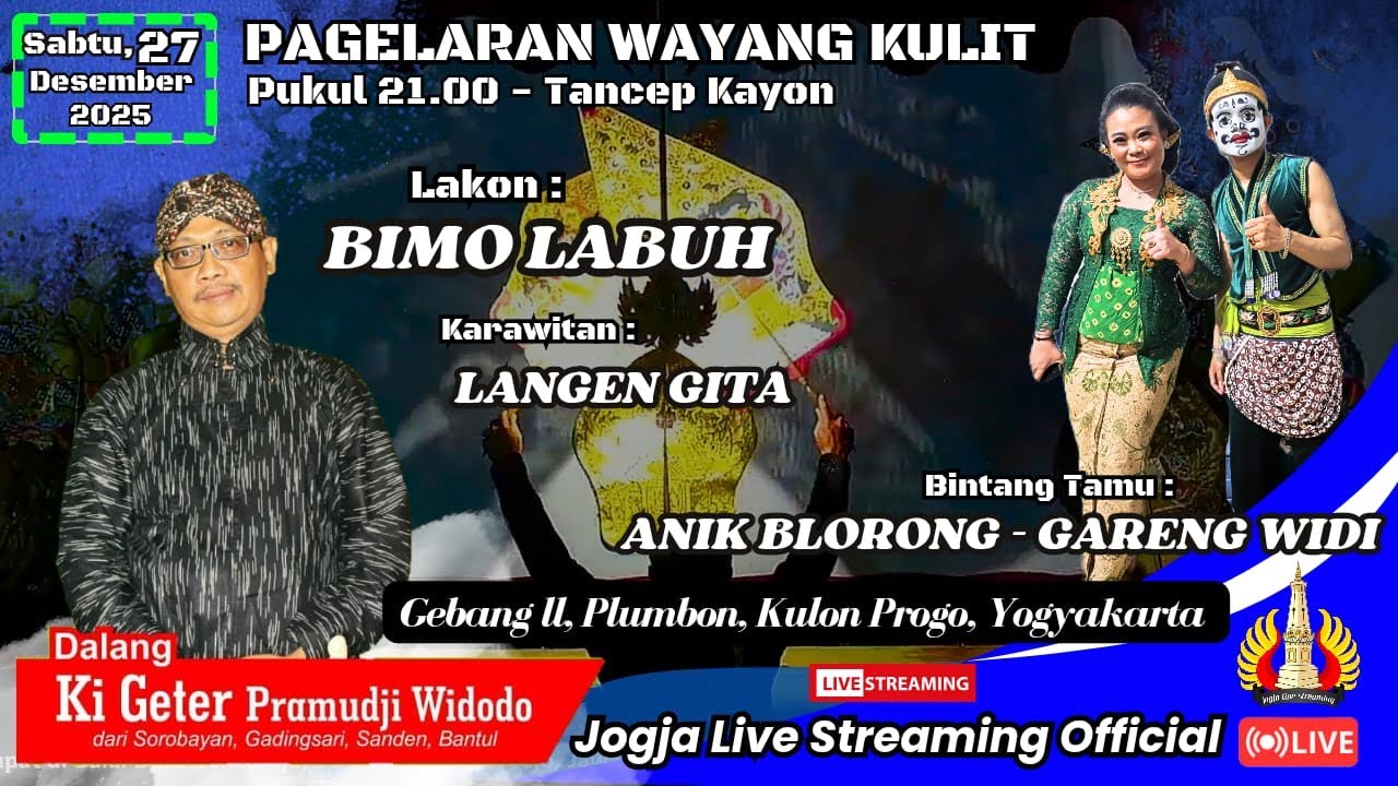 🔴[LIVE] KI GETER PRAMUDJI WIDODO ~ BIMO LABUH ~ BT : ANIK BLORONG - GARENG WIDI