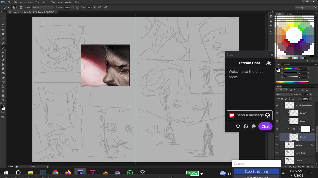 Comic page Chill sketch stream