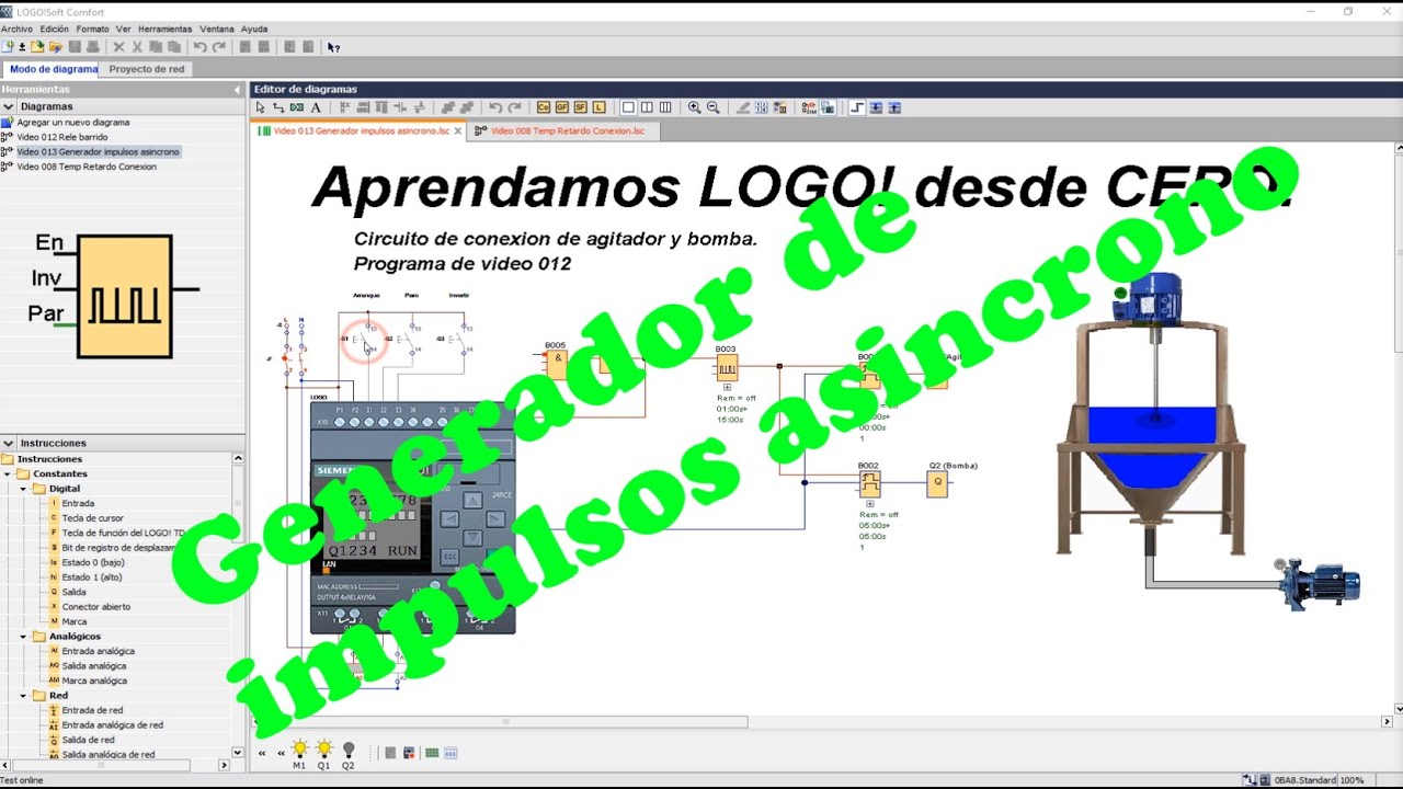 Aprendamos LOGO! desde CERO _ 013 Generador de impulsos asincrono