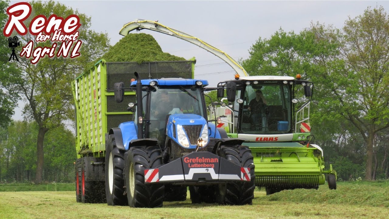 2019 | Gras hakselen | New holland t7.220 + t7060 | Loonbedrijf Grefelman | Claas jaguar |