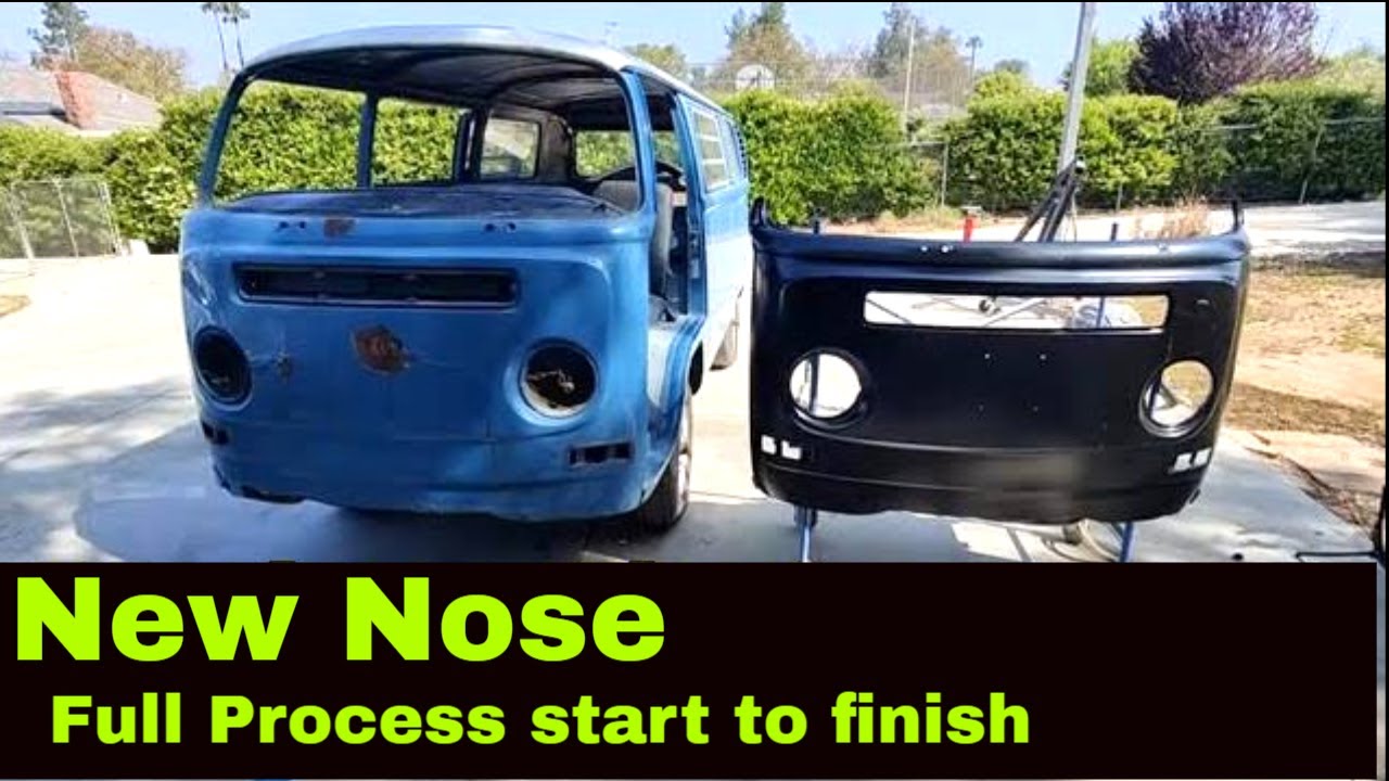 VW Bus Bay Window Nose Install - Full Build - metalwork -welding - Fabrication