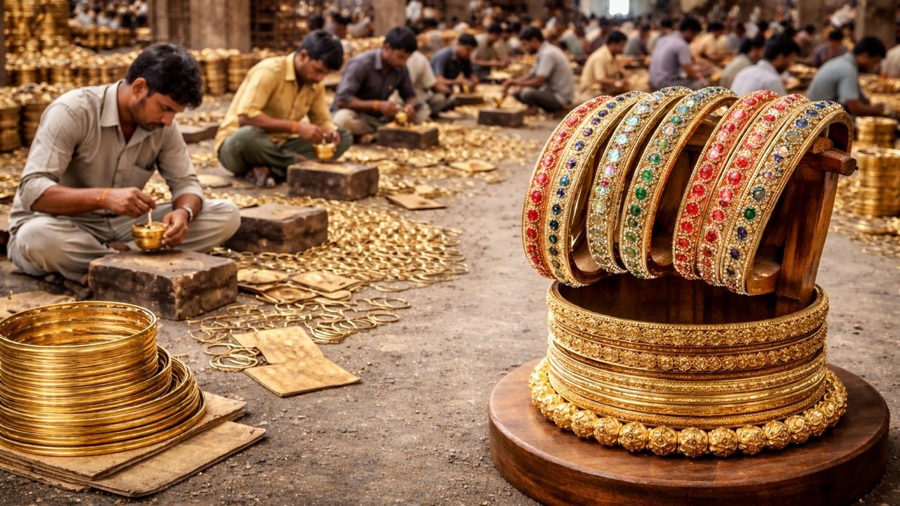 Precision Metal bangles crafting process by Great Pakistani Artisans