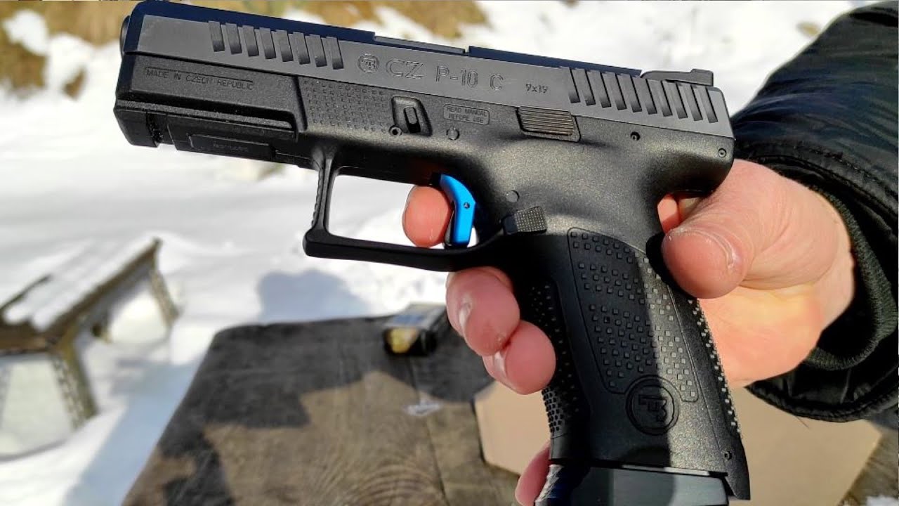 CZ P10C w śniegu pierwsze strzelanie