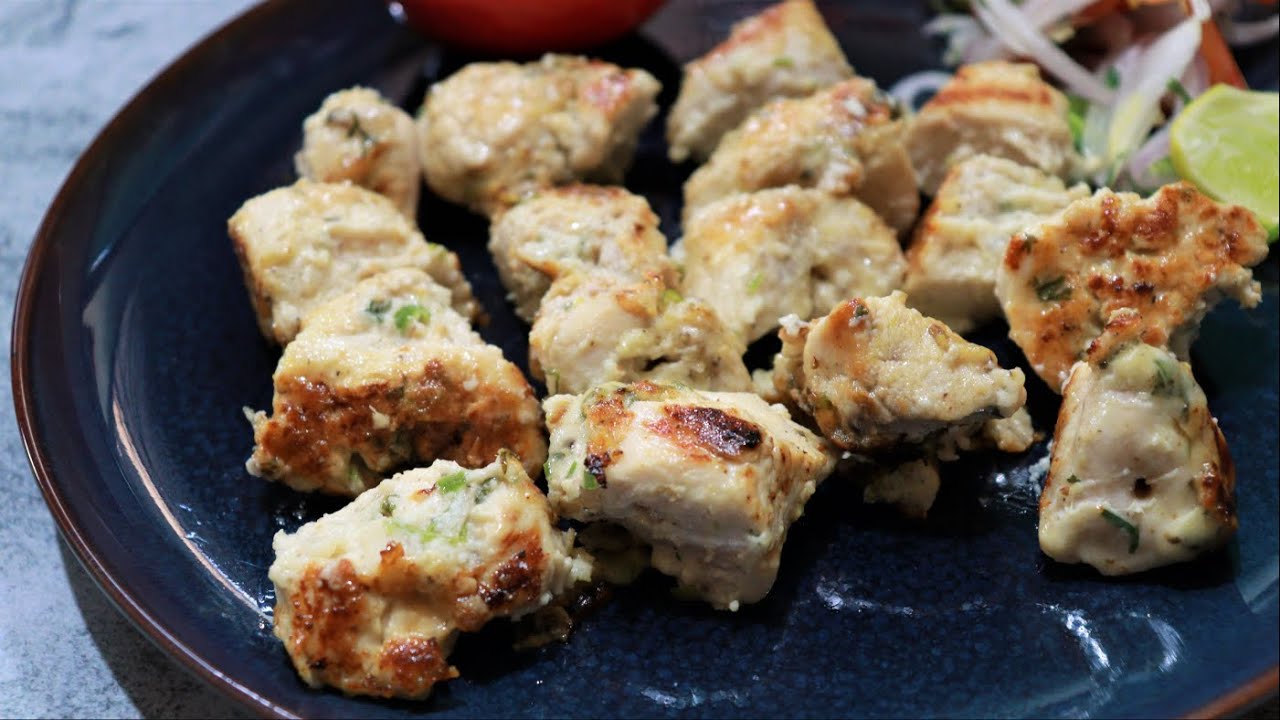 Hyderabadi Murgh Malai Kabab | Chicken Malai Tikka Recipe  | Home-made Chicken Kebab Recipe