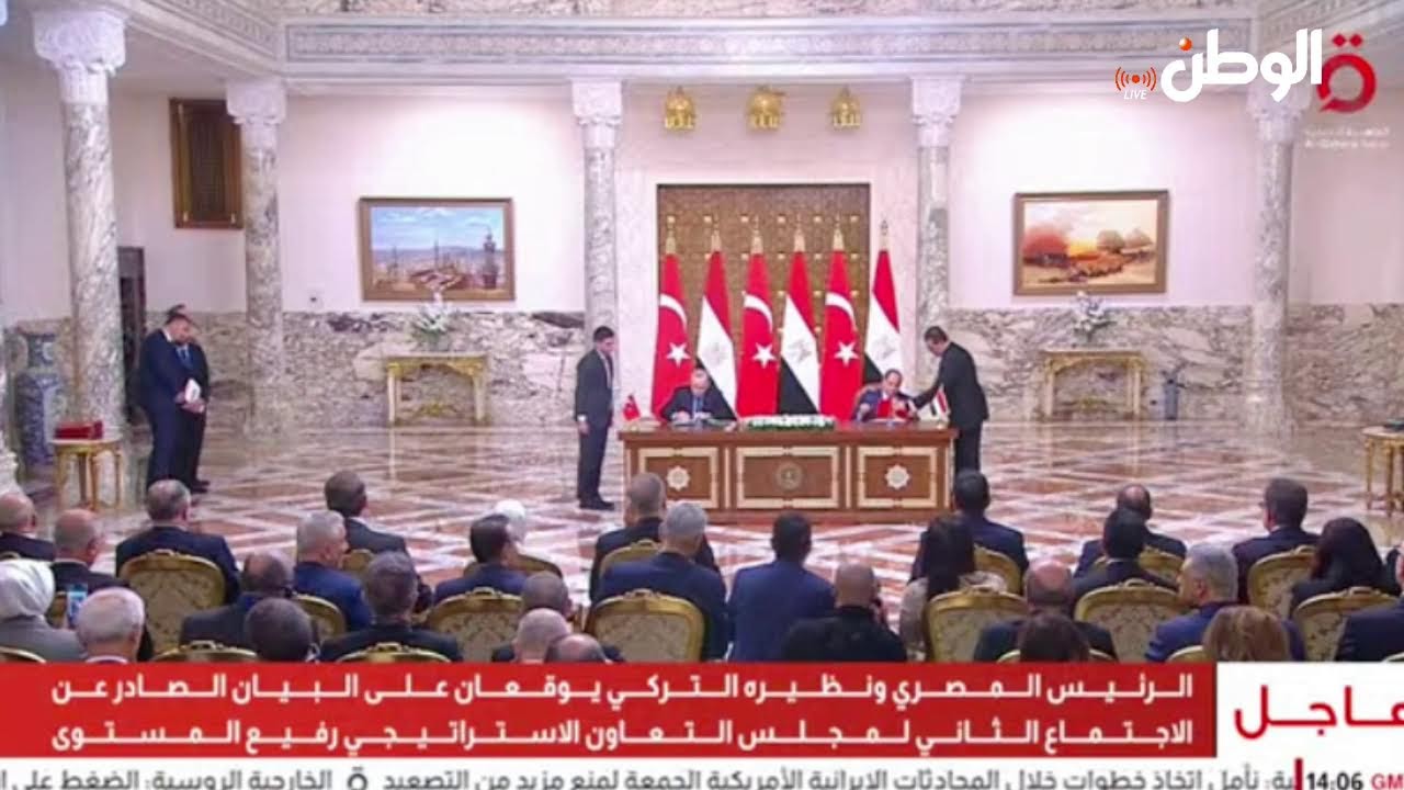 الرئيس السيسي ونظيره التركي يوقعان على البيان المشترك لمجلس التعاون الاستراتيجي رفيع المستوى